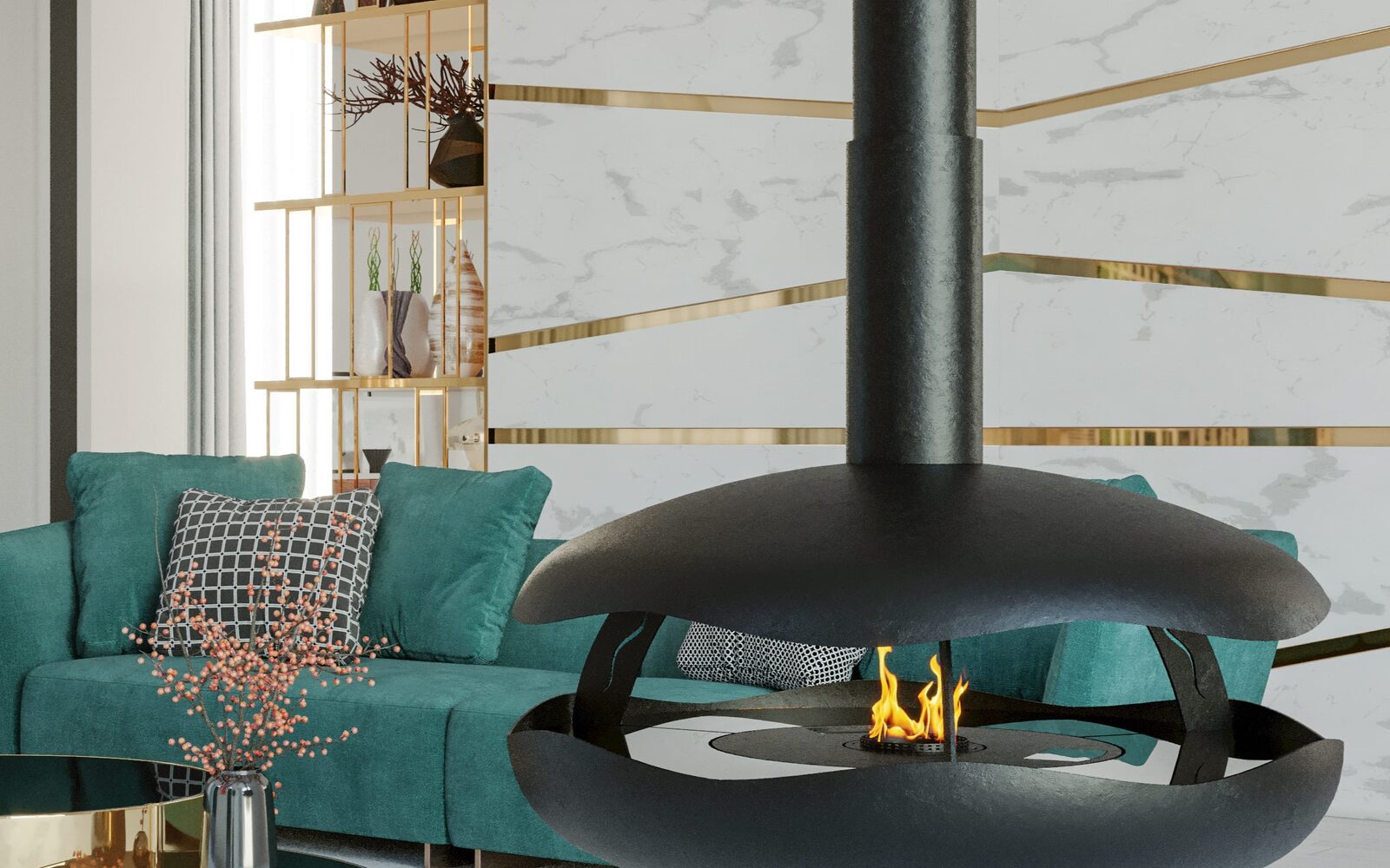 GlammFire в интерьере: камины на биоэтаноле, газе и электрические