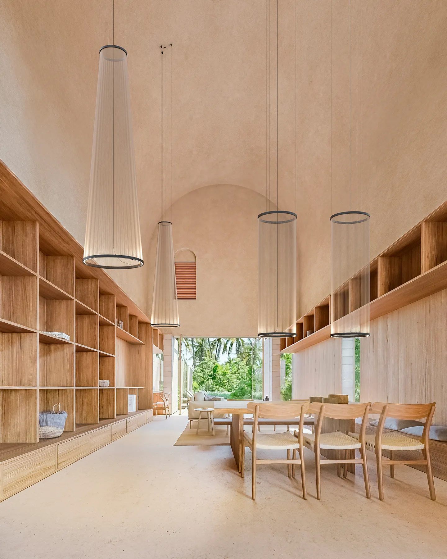Vibia Array — volume conice și cilindrice cu fir împletit